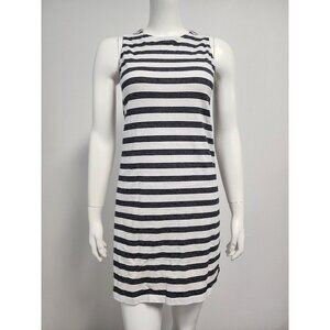 Vineyard Vines black white stripe knit sleeveless mini dress XS